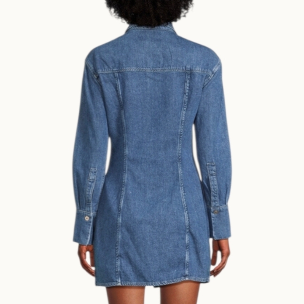 NWT | Lisette Denim Shirt Dress | Structured Tailored Silhouette - Picture 12 of 14